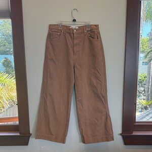 Reformation Cropped Wide Leg Cherry Pant in Nutmeg size 30